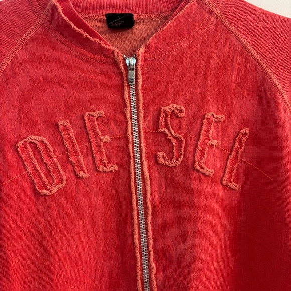 Diesel Red Zip-Up Sweater - Picture 2 of 9